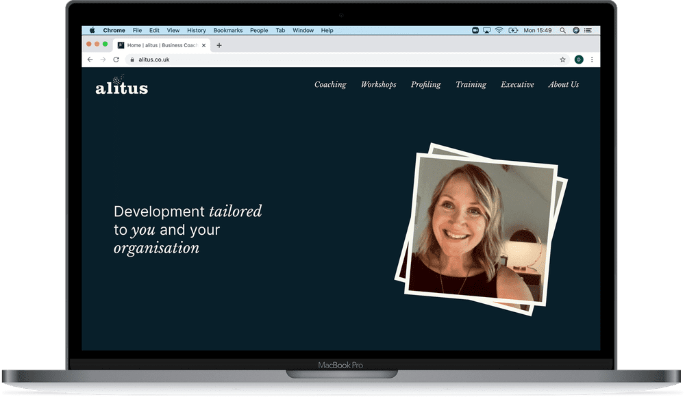 alitus website example on a laptop